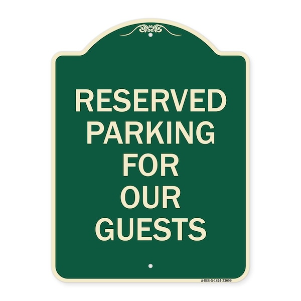 Reserved Parking for Guests Heavy-Gauge Aluminum Architectural Sign, 24" x 18", G-1824-23099